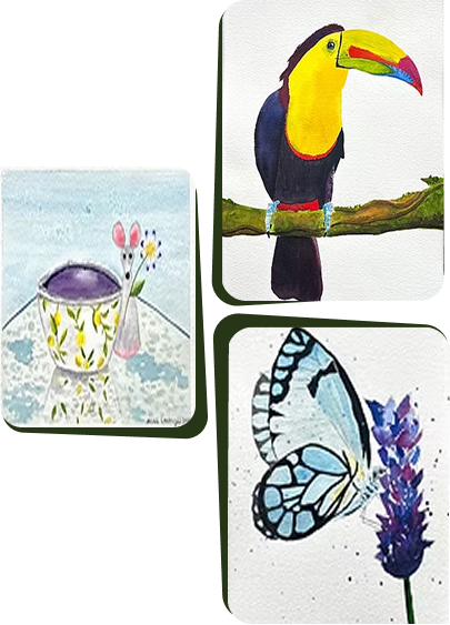 Birds and creatures collage